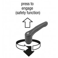 KIPP帶安全功能可調節手柄塑料K1553外螺紋封閉式